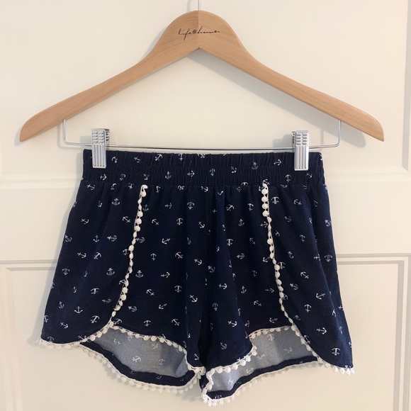 flowy navy blue sailor beach shorts - Picture 1 of 3